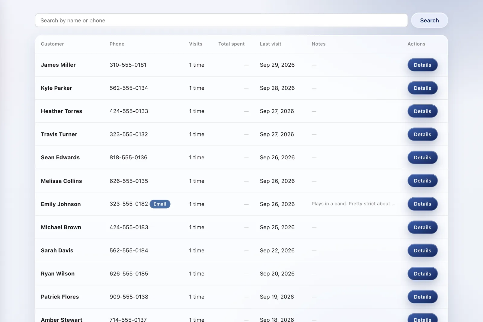 Customer repair history in Repair Karte